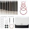 RUIDI Set Ferri Circolari Intercambiabili, Set Ferri da Maglia Circolari | 10 Paia 3,5-10 mm Ferri Circolari in Bambù, Kit Ferri da Maglia con Punte 11 cm e 4 Cavi (60/80/100/120 cm)