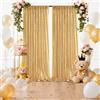 DazzWed 2 pezzi Tenda con paillette - 60x240cm Sfondo a Tende con Sequin per Laurea Scuola Feste Decor feste di compleanno, matrimonio, palcoscenico -Oro