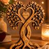 VEELU Cuore Albero della Vita in Legno Personalizzato con Nome per Coppia | Regalo Anniversario Matrimonio Personalizzato, Albero della Vita Decorativo, Regalo Romantiche per Lei Lui, Decorazione Casa