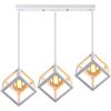 STOEX - Lampadario a sospensione in metallo, stile industriale, con 3 lampadine, lampada da soffitto, E27, colore: Bianco