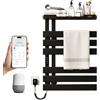 WRJAHCG Termoarredo Elettrico Bagno da Parete Controllo Vocale,Scaldasalviette Elettrico Bagno Smart WiFi,Porta Asciugamani Bagno con Timer E Termostato,Termosifone 6 Barre,197W,Nero