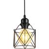 PETITES ECREVISSES Lampadario a Sospensione Industriale E27 Lampada da Soffitto Nero Vintage Paralume a Forma Esagono di Gabbia in Metallo Illuminazione per sala da pranzo Cucina (Plafoniere - 1)