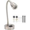 Pilipane Lampada da Comodino LED per Camper Flessibile a Collo di Cigno, Lampada da Comodino a LED per Camper, Faretto LED a Collo di Cigno - Girevole a 360°, Bianco Caldo(Colore nichelato)