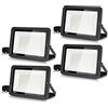 loyal 4 Pezzi 200W Faretto LED da Esterno 20000LM Super Luminosa Bianco Caldo 3000K Fari LED Lampada, Impermeabile IP65 Proiettore Faro, Luce di Sicurezza per Giardino Corridoio Piazza Cortile Garage