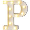 KINGCOO Numero Lettere Decorative,KINGCOO Bianco Caldo LED Lettera Luminosa Accende Luci Dell'alfabeto A batteria per L'attaccatura Parete Decorativa Festival Natale Festa Nuziale Compleanno(P)