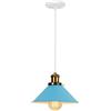 PETITES ECREVISSES Lampadario a sospensione Moderno, Lampada da soffitto industriale Plafoniera da Soffitto Vintage Metallo Lampadario E27 Ø22cm Giallo per Sala Cucina Camera da Letto (Blu-L-1)