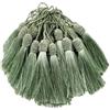 Wisafory - 30 nappine, fatte a mano, in morbida simil seta, 13 cm, accessori decorativi pendenti, per segnalibri, realizzazione di gioielli, souvenir, orecchini, progetti fai da te, colore: verde