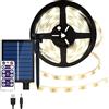 KINGCOO Strisce LED Solari da Esterno, Impermeabile 3m 180LED Striscia Catena luminosa Solare Luci con Telecomando 8modalità per Esterni Giardino feste Natale illuminazione decorazione (Bianco Caldo)