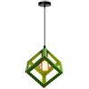 STOEX Creativa Lampada a sospensione Industriale vintage Lampadario a cubo in metallo con cavo regolabile da 100 cm Lampadario per cucina Sala da pranzo Soggiorno, Verde