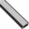 ledomec 2 m LED ALU Profilo Slim LED Leiste (14 x 7 mm) in nero con diffusore (2 m nero - diffusore opaco)