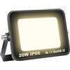 AUXTINGS Faretto LED 20W 2000 Lumen bianco caldo 4000k,Luminosa Proiettore Faro LED da Esterno per Giardino Corridoio Casa il Parcheggio Del Casa,Impermeabile IP66 175-260V