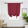 SIMPVALE Tende romane oscuranti corte con legatura, isolamento termico, con tasca per bastone per camera da letto, soggiorno, cucina (rosso vino, 100 x 140 cm)