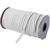 Trimming Shop, Cordoncino Elastico Piatto da 100 m, 5 mm, Colore Bianco, per Sartoria, Abbigliamento, progetti Fai da Te, lavori a Maglia, Artigianato