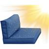 SYLC Impermeabile Federe Per Cuscino Divano Copricuscini Per Giardino Rattan Per Esterni E Patio, Coperte Del Cuscino Con Cerniera Per L/angolo (1 pz 65×33×10 cm,Navy)
