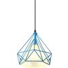 PETITES ECREVISSES Lampadario a sospensione Industriale Vintage Soffitto Metallo Gabbia Lampada Ø20cm Stile Retro Decorativa per Cucina,Camera da letto,sala da pranzo (Blu-1pezzo)