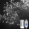 KINGCOO Ghirlanda luminosa a LED per interni ed esterni, 12M 400LED USB filo di rame con cluster di luci, 8 modalità con timer, telecomando per camera da letto, matrimonio, festa, Natale, decorazione