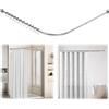 TWSOUL Asta per doccia a forma di L, asta per tenda doccia, asta angolare regolabile con 12 ganci, asta angolare per doccia estensibile in acciaio inox 304 (è richiesto il montaggio con foratura)