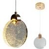 Chrasy E27 Lampada a Sospensione in Vetro Cristal Rond Lustre Lampadari da Interno Vetro Strutturato Ottone per Isola Cucina Sala Da Pranzo per Sala da Pranzo Decorazione
