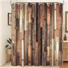 Xiaoterna Tenda da doccia vintage in legno Tenda da bagno impermeabile con texture in legno antico marrone Retrò Stile country occidentale Decorazione rustico 120x200cm