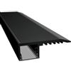 ledomec STAIRS - Profilo per gradini a LED, 2 m, colore nero, per strisce LED (profilo da 2 m, colore nero, con copertura trasparente)