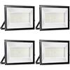 loyal 4 Pezzi 200W Faretto LED da Esterno 20000LM Super Luminosa Bianco Freddo 6000K Fari LED Lampada, Impermeabile IP65 Proiettore Faro, Luce di Sicurezza per Giardino Corridoio Piazza Cortile Garage