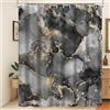 Xiaoterna Tessuto marmorizzato Tenda da doccia Astratto Nero Oro Grigio Tenda da bagno impermeabile con texture marmorizzata Moderna Lussuosa Elegante Lavabile Decorazione per la casa 105x160cm