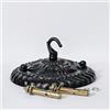 Chrasy Lampadario Soffitto Rosone Lampadario Soffitto con Accessori Gancio Soffitto per Sospensione o la Decorazione Della Lampada Lamp (Nero)