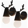 STOEX 2pcs Applique Ferro Cervo Antler Ø10cm Lampade da Parete Retrò Design Creativo Regolabile Moderno Illuminazione Notturna in Metallo Letto per Bambini Studio Cafe (Nero)