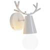STOEX Applique Ferro Cervo Antler Φ10cm Lampade da Parete Retrò Design Creativo Regolabile Moderno Illuminazione Notturna in Metallo Letto per Bambini Studio Cafe (Bianco)
