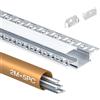 Shine Plus 5x Profilo LED Cartongesso 2M, Profilo Alluminio per Strisce Led, Canalina led con Diffusore, Dimensioni 64.2 x 13.8mm, Compatibile con Strisce led fino a 20mm (5×2 metri)