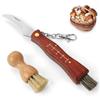 Coltello per Funghi con Spazzola Setole Naturali Manico in Legno