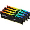Kingston Technology Memoria Kingston Technology FURY Beast 64 GB 5600 MT/s DDR5 CL40 DIMM (Kit da 4 moduli) RGB XMP [KF556C40BBAK4-64]