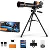 KiBcsLic Telescopio con Treppiede Nitido, Telescopio Astronomico 1003-2 Con 2 Oculari, Panno Per Lenti, Conchiglia Oculare, Manuale, Clip Per Telefono, Pellicola Baader