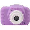 Akozon Fotocamera Digitale con Scheda 32G Doppia Lente Ad Alta Definizione 1080P Zoom 8X USB Ricaricabile per Rosa (Viola)