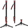 IFOOTAGE Cobra 3 Monopod A180F,Monopiede in lega di alluminio,Blocco a scatto per regolare l'altezza,Passaggio automatico da viti da 1/4 a 3/8,Carico utile fino a 8 kg,Altezza massima 180 cm