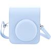 Elprico Mini Borsa Protettiva per Fotocamera Istantanea, Custodia per Fotocamera in PU con Tracolla Regolabile, Applicabile per Fotocamera Fuji Mini 12 (BLUE)