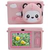 Luocute 1080p Videocamera a Doppia Fotocamera HD con Funzione Selfie, Fotocamera Digitale a Fuoco Automatico con Zoom Digitale 8x, Luce di Riempimento a LED, Riproduzione Musicale, (PINK)