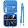 Supmay Cassa da viaggio per Canon EOS 2000D / 4000D Fotocamera Reflex, Blu | per Canon EOS 1100D/1200D/450D/250D/R6 Mark II/R50 V/600D/90D/700D/R10/R100, Adatta a obiettivo, treppiede, con 3 Velcro