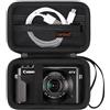 Canboc Custodia da trasporto fotocamera digitale Canon PowerShot G7X Mark III / G7X Mark II / SX740 / SX730, tasca mesh adatta al cavo USB, batterie, Nero