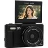 Akozon Camera Digitale da 5K 75 MP UHD AF AutoFocus 18x Zoom WiFi Camera Webcam con Flash Schermo a Flip da 3 Pollici da 180 ° per di Viaggio (64GB)