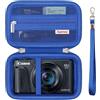 Supmay custodia di trasporto dura per fotocamera digitale Canon PowerShot SX740/ SX730/ SX720/ SX620/ G7X, Borsa di archiviazione protettiva con tasca in rete a cerniera per la batteria, Blu