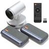 Nuroum Sistema di Videoconferenza Tutto-in-Uno, Zoom Ottico 5X, 4 Mic con Riduzione del Rumore, Webcam PTZ 1080P, Autofocus, Altoparlanti Bluetooth per Conferenze Collegati a Cascata per Stanze Grandi