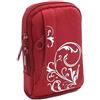 Baxxtar Bundlestar Baxxtar Borsa Custodia per fotocamere digitali compatte Stylish, in rosso (con tracolla - passante per cintura) ad esempio compatibile con Kodak Pixpro FZ53 FZ55 X55 ecc.