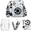 BeisDirect Mini11 Custodia trasparente per fotocamera Instax Mini 11, custodia rigida protettiva per il trasporto, con cinturino adesivo e tracolla, Mucca, custodia per il trasporto