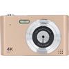 Brrnoo Fotocamera digitale 4K 48MP con Zoom 16X e Display HD | Macchina fotografica compatta vintage, sensore CCD, autofocus AF, torcia LED integrata, ideale per viaggi e vlog
