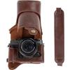 kinokoo Custodia per Fujifilm XT10 T20 XT30 XT30 II XT30 III, custodia protettiva in pelle PU Fuji X-T30 III X-T30 II X-T30 X-T20 X-T10 con obiettivo 16-50 mm e 18-55 mm - con tracolla - Caffè