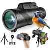 Generic Telescopio monoculare ad alta potenza, 80 x 100, HD, per adulti, BAK4, prisma FMC, impermeabile, visione in condizioni di scarsa illuminazione, include treppiede e adattatore per telefono, per