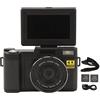 Lazmin112 Fotocamera Digitale 4K per Fotografia, Fotocamera per con Messa a Fuoco Automatica 1080P HD 48MP,Fotocamera Viaggio Compatta con Schermo Flip da 3,2 con Zoom Digitale 16X