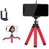 Generic 1 mini treppiede flessibile per telefono, supporto per fotocamera con clip per telefono cellulare sotto i 6 pollici, treppiede portatile a forma di polpo rosso per registrazioni video da scrivania e