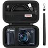 Supmay custodia di trasporto dura per fotocamera digitale Canon PowerShot SX740/ SX730/ SX720/ SX620/ G7X, Borsa di archiviazione protettiva con tasca in rete a cerniera per la batteria, Nero
